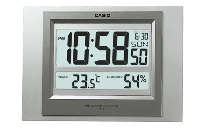 CASIO CASIO Quartz Movement Resin Shell Wall Clock Unisex Gray