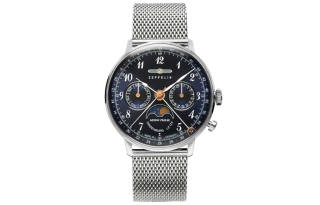 ZEPPELIN Quartz Movement 30m Waterproof Women's Watch Blue Dial Stainless Steel Watch Case