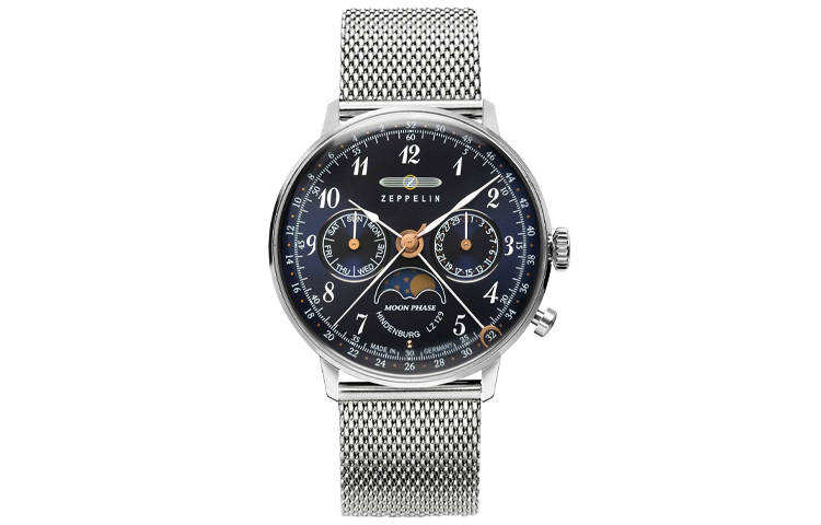 ZEPPELIN Quartz Movement 30m Waterproof Women's Watch Blue Dial Stainless Steel Watch Case