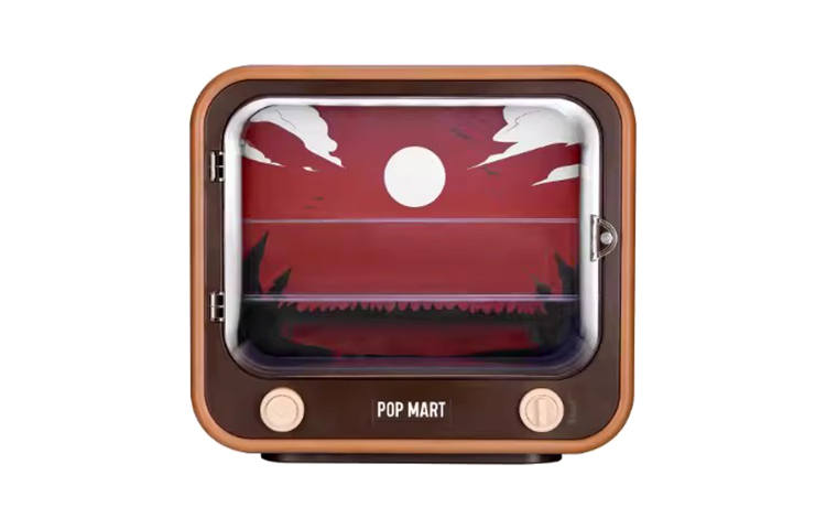 POP MART POP MART Dimoo 'Tonight No Sleep' Collection TV Luminous Figure Display Case Cute Model Accessories
