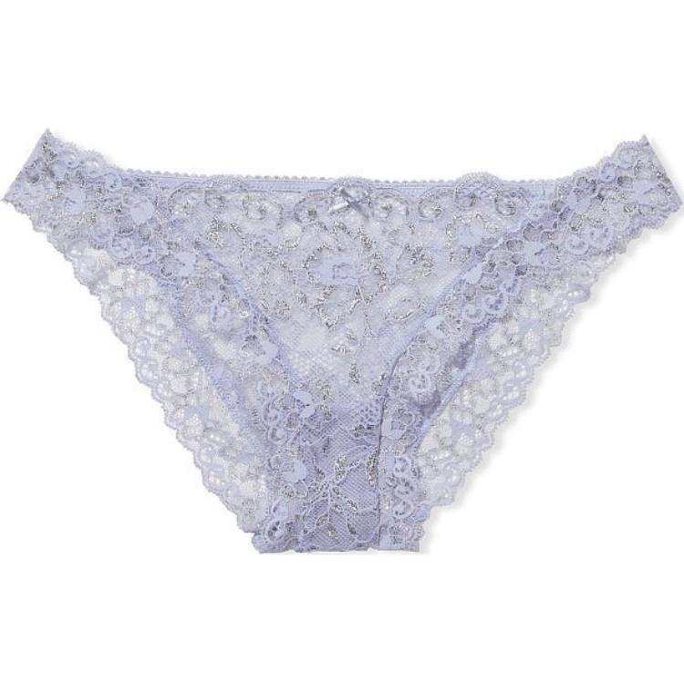 Victoria's Secret Underpants Women's 1 Pack Light Purple Gold Stamped