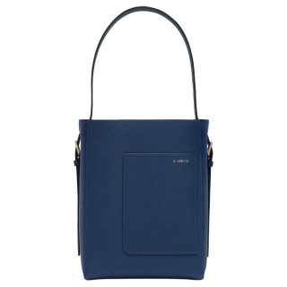 Valextra Calfskin Bucket Handbag, Shoulder Bag Mini Women's Sapphire Blue