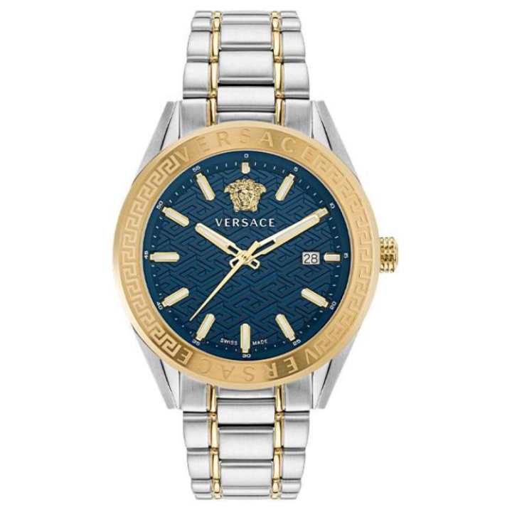 VERSACE VERSACE Blue Whale Occasionally Seen Wrist Watches Quartz Movement Stainless Steel Watchband 42 Blue Dial Men's Watches