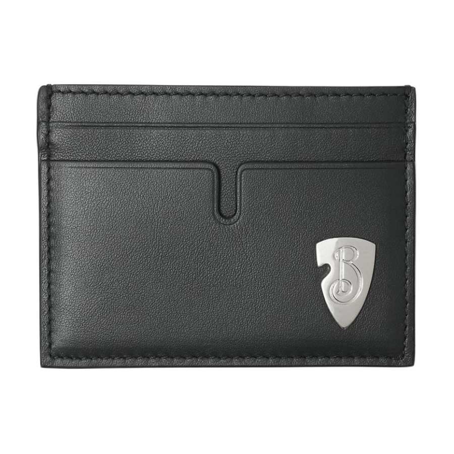 Burberry Shield Smooth Calfskin Card Holder Men's Black