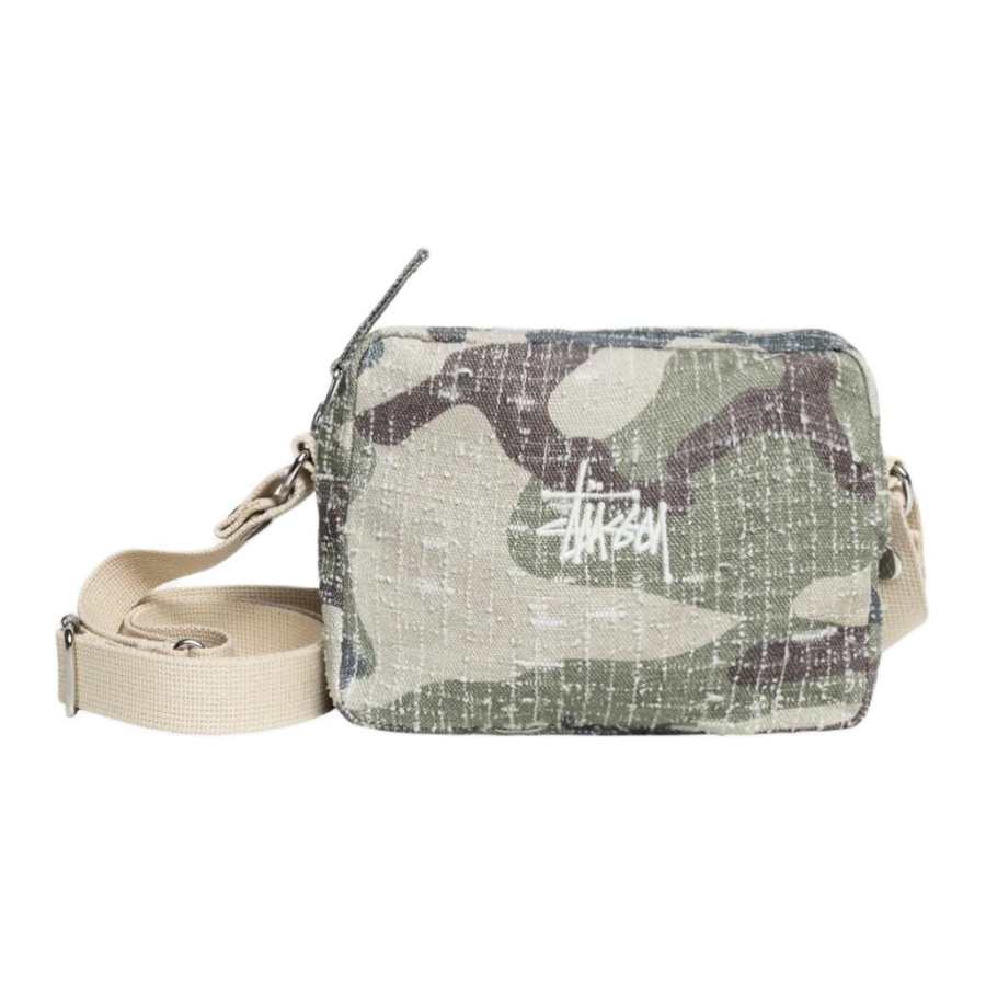 Stussy Pouch Cotton And Canvas Shoulder Bag, Crossbody Bag Regular Unisex Camouflage