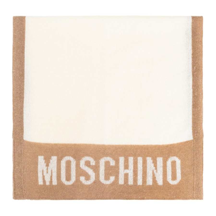 MOSCHINO Intarsia-knit Logo Scarf