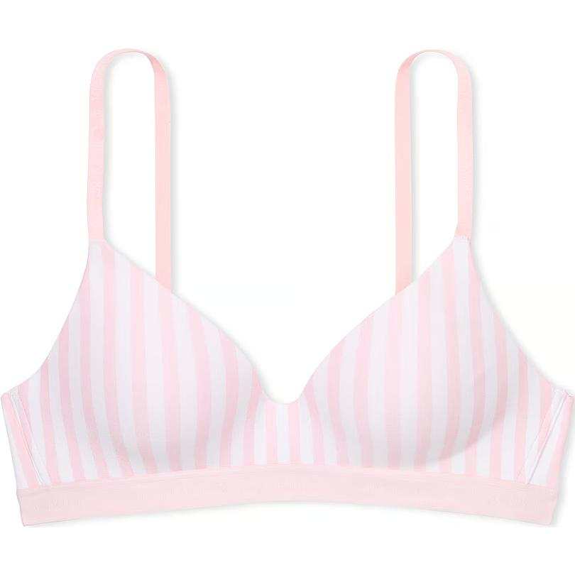 Victoria's Secret The T Shirt Lightly Lined Wireless Bra/Pink Stripes Bra Women's Pink