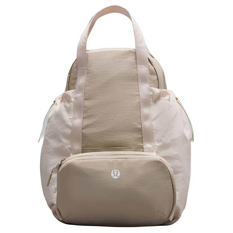 Lululemon Pack And Go Nylon Portable One Shoulder Crossbody Fanny Pack Backpack Unisex Raw Linen & Albumin