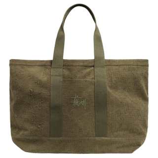 Stussy Cotton Canvas Tote Bag, Shopping Bag, Handbag, Shoulder Bag Unisex Olive