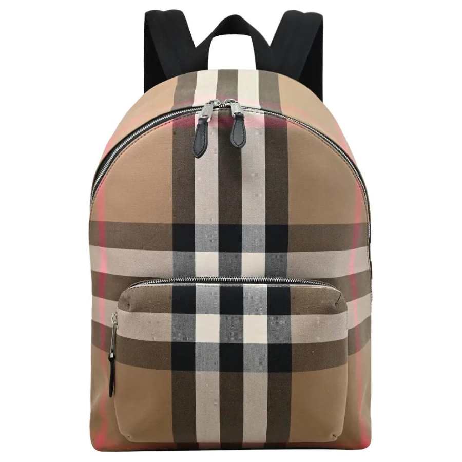 Burberry Burberry Canvas With Leather Backpack Regular Men's Birch Brown