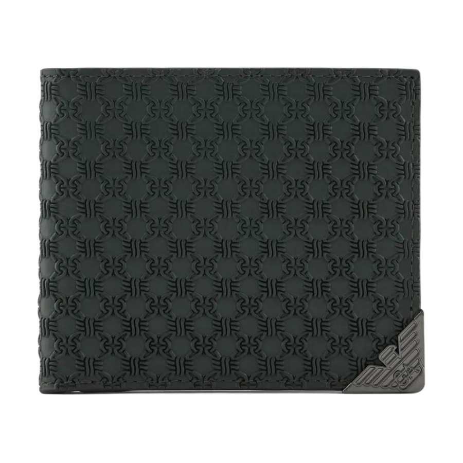EMPORIO ARMANI Cow Leather Wallet Men's Dark Green
