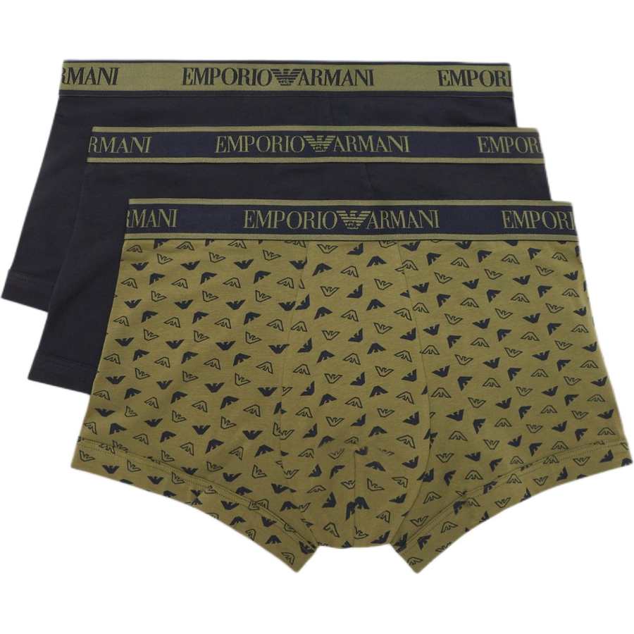 EMPORIO ARMANI Underpants Men's 3 Pack Marine Blue+Olive Green+Marine Blue
