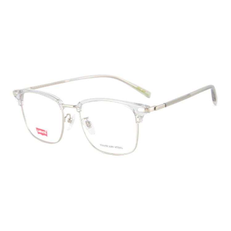 Levis Levis TR/Memory Plastic Alloy Square Eyeglass Frames Unisex Light Gray Silver/Deep Gray Gold/Dark Gray