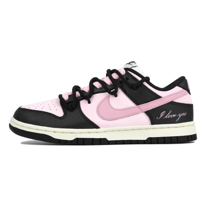 Nike Nike Dunk Low Rose Love Abrasion Resistant Low top Skateboard Shoes Women's Black Pink