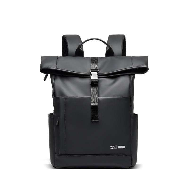 SEPTWOLVES SEPTWOLVES Synthetic Leather Backpack QPL Unisex Black
