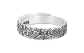 OWNREWARDS 999 Fine Silver Open Ended Ring Unisex Silver