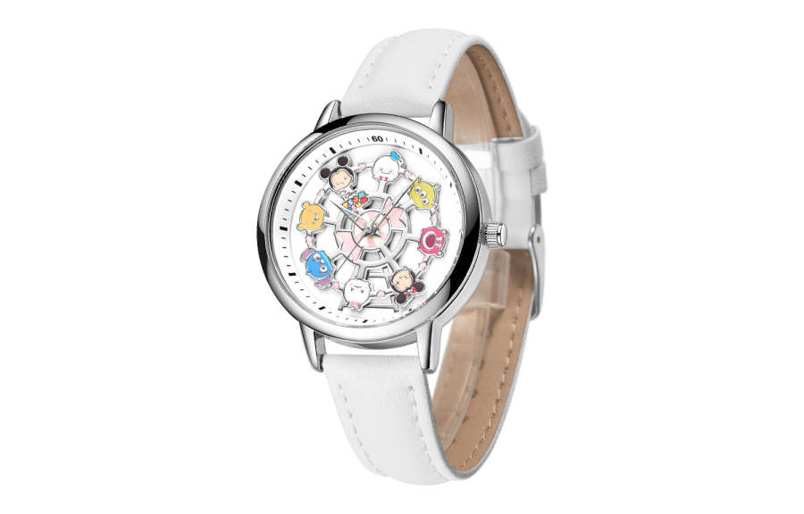Disney Sogno Collection, Rotating Lucky Ferris Wheel Quartz Movement Leather Strap Watch Women's Watch