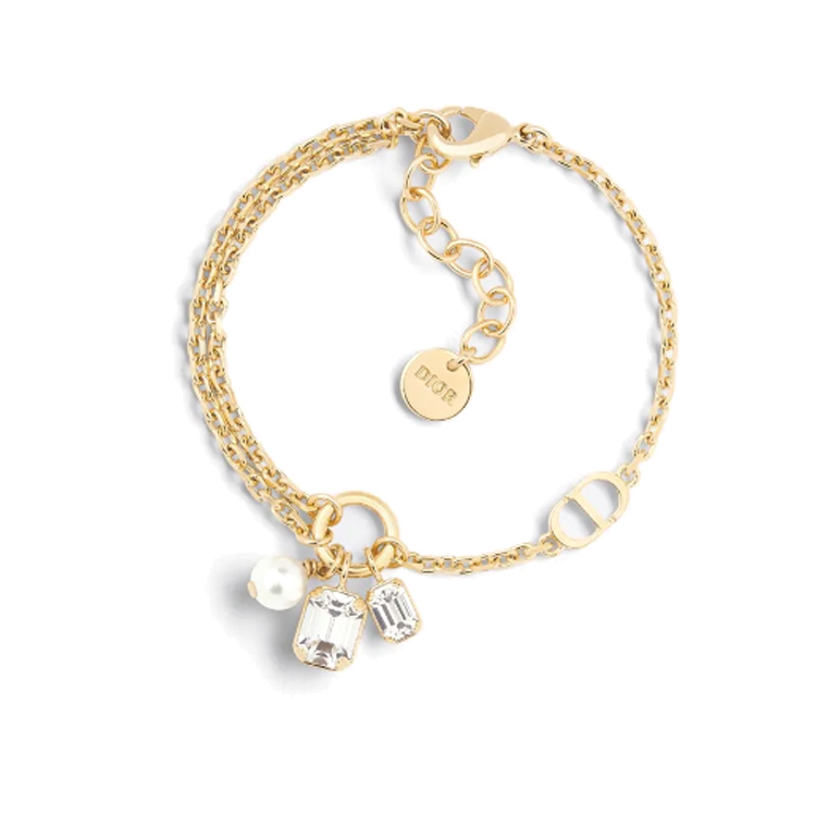 DIOR Metal, Resin Pearl, Crystal Bracelets Women's Gold