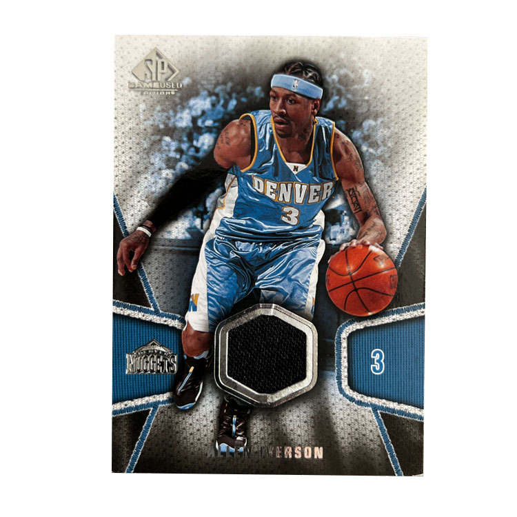 UPPER D.E.C.K 2007 08 Iverson, Denver Nuggets, Game Worn, Jersey Card, 1 Card, Collectible Pass Sports Cards 1 Pc