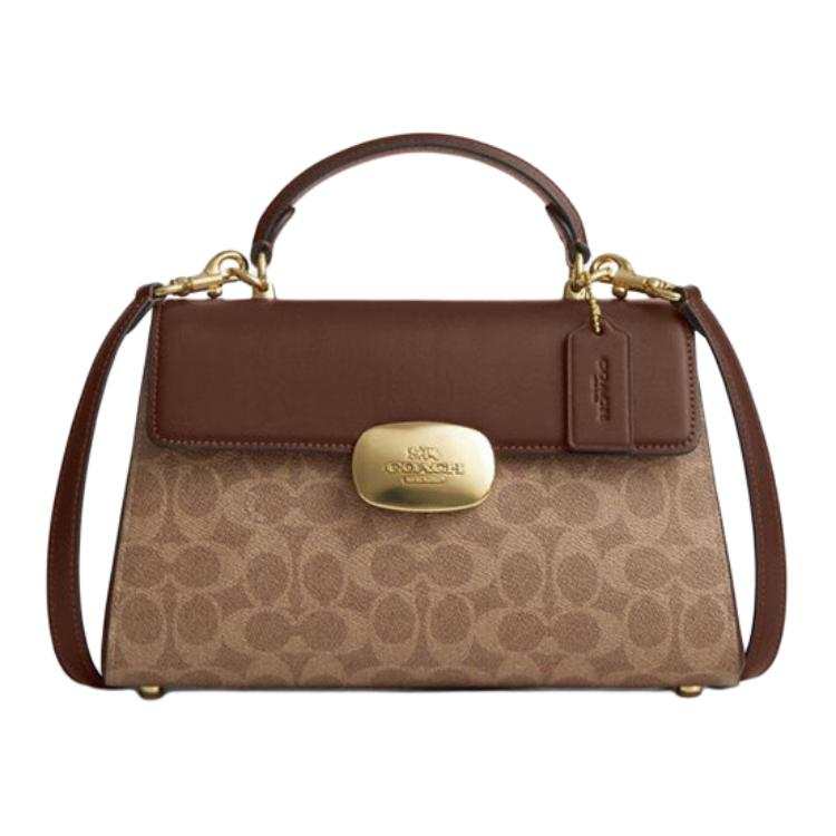 COACH Eliza Artificial Leather Shoulder Bag, Crossbody Bag, Handbag Large Women's Brown