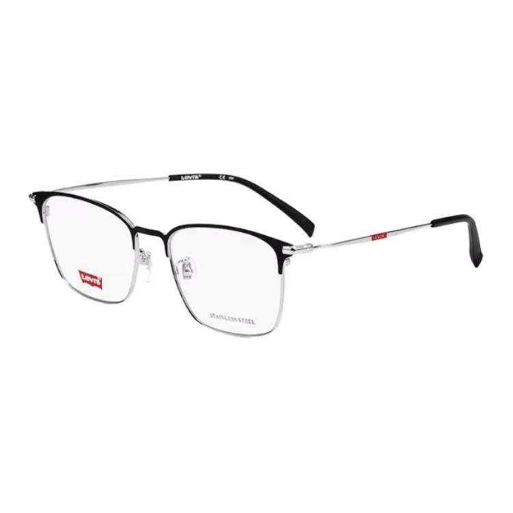 Levis Levis Alloy Square Eyeglass Frames Unisex Black Silver / Black Gold