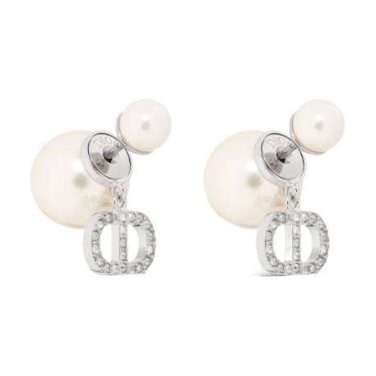 DIOR DIOR Resin Bead Earrings Women's White
