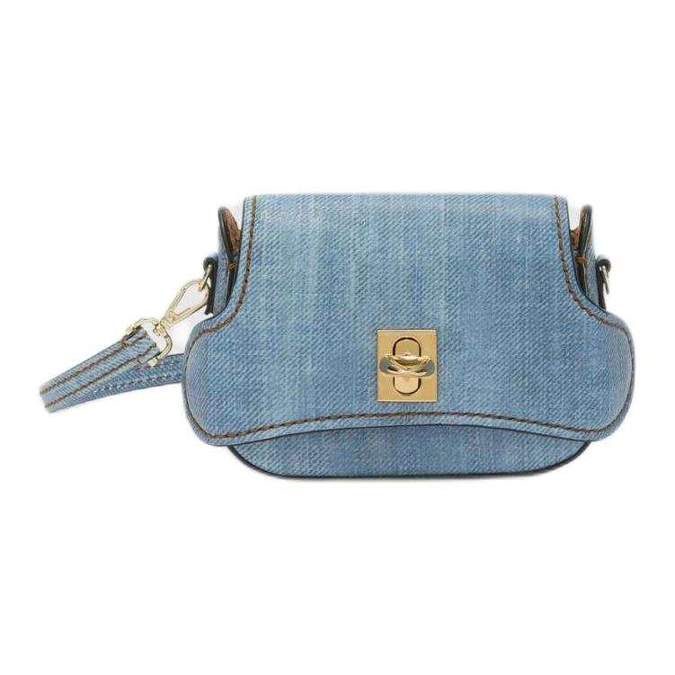 ERMANNO SCERVINO Sheepskin Crossbody Bag, Shoulder Bag Mini Women's Blue