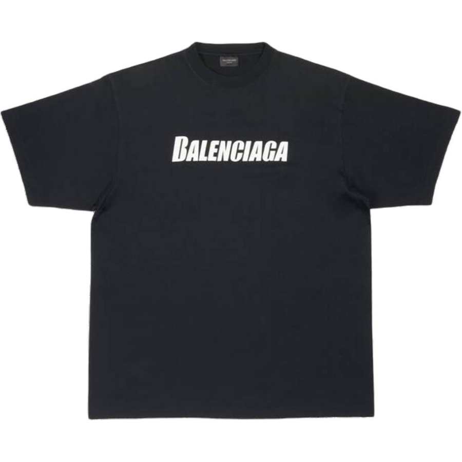 Balenciaga Caps T Shirt Loose Fit Unisex Black