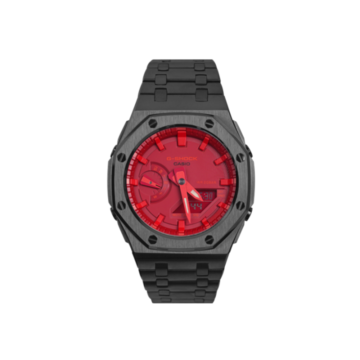 CASIO CASIO Unisex Liquid Crystal/Analog Dual Display Series 44mm Red Watch