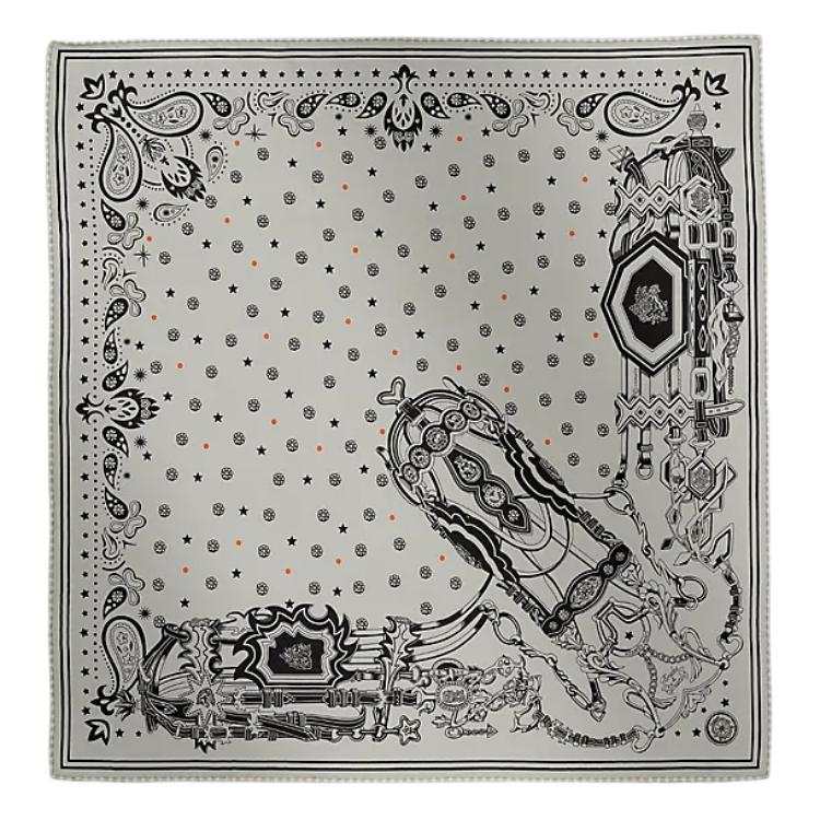 HERMES Destin Silk Scarves Women's Gray