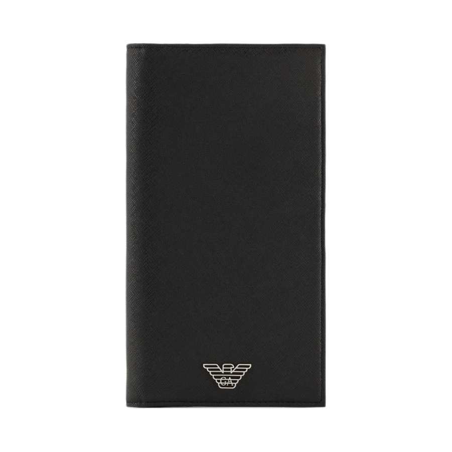 EMPORIO ARMANI Recycled Leather Wallet Large Men's Black