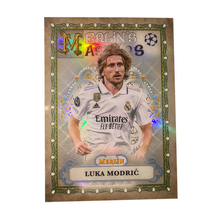 Topps Luka Modrić 2023 Merlin Real Madrid, Master Card, Silver Fold, Player Card, Card Product Access Sports Cards 1 Pc