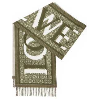 LOEWE Wool, Cashmere, Cashmere Knit Scarves Women's Dark Green