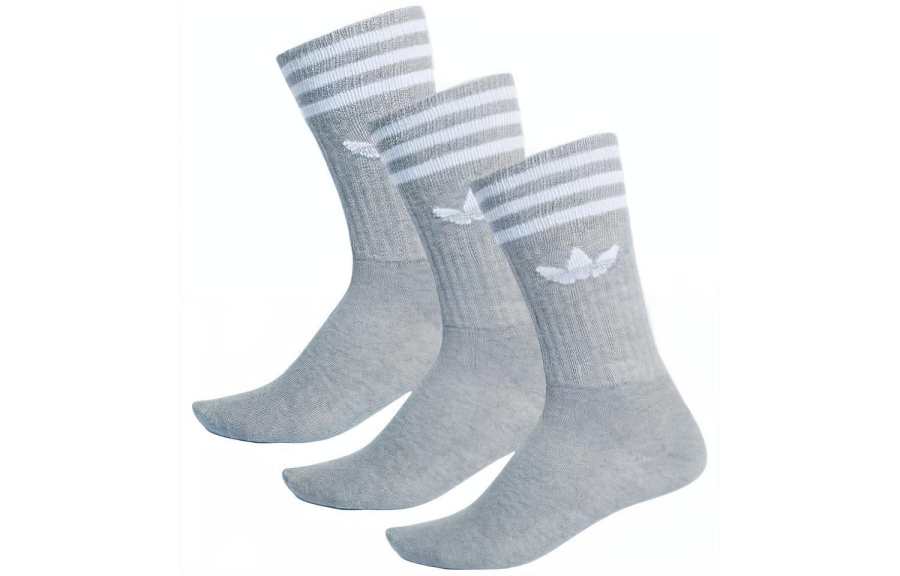 Adidas Originals Crew Socks Unisex 3 Pack Gray
