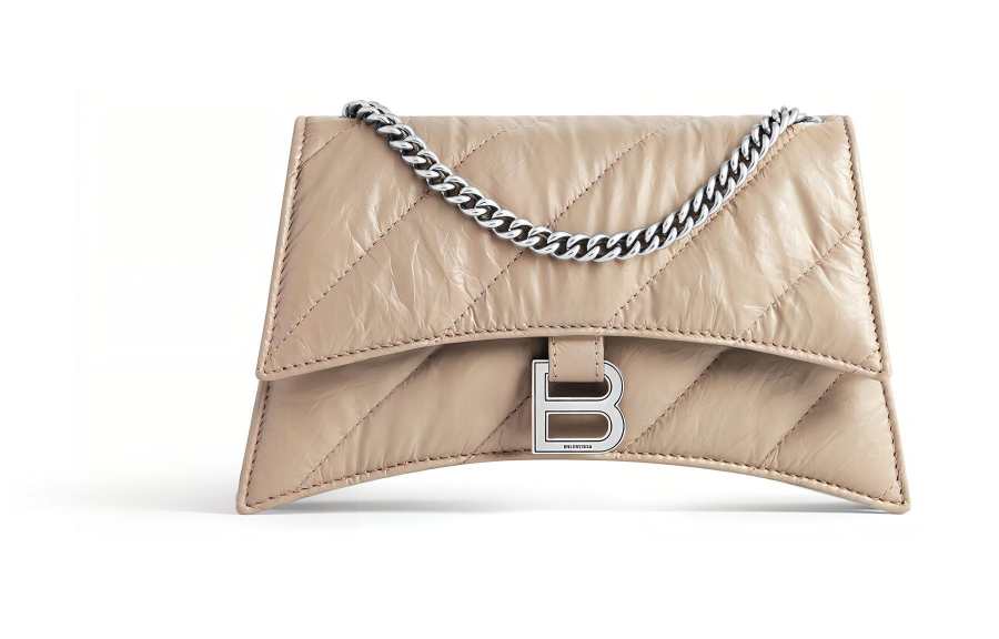 Balenciaga Crush Embossed Calfskin Crossbody Bag, Shoulder Bag Mini Women's