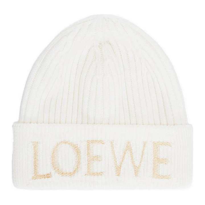 LOEWE LOEWE Wool, Knitted Fabric Beanies Women's White