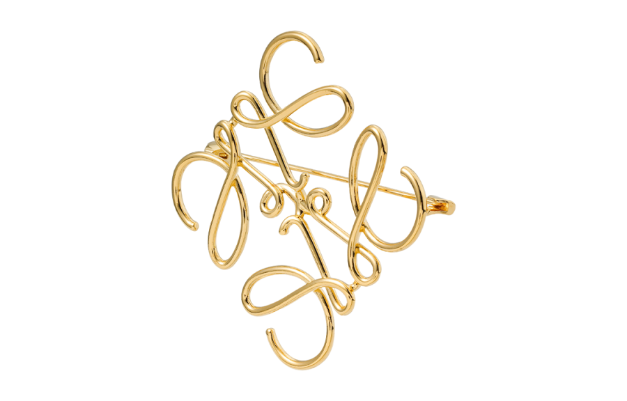 LOEWE Loewe Anagram logo pin brooch