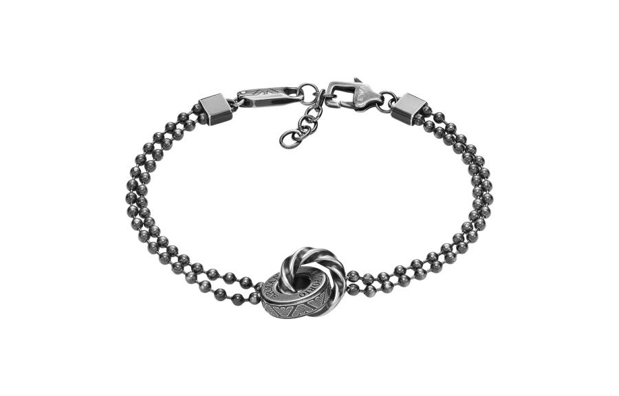 EMPORIO ARMANI Qixi Festival Limited Collection Stainless Steel Bracelets Men's Silver