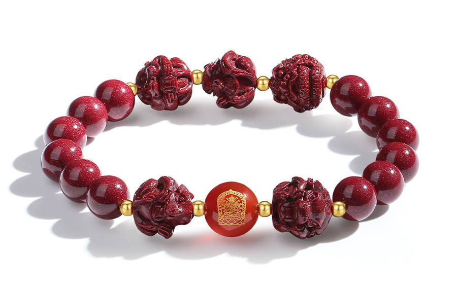 YINCHIE YINCHIE Cinnabar Beaded Bracelets Women's