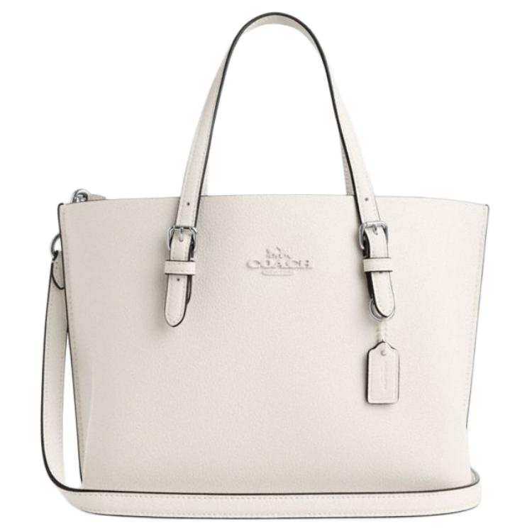 COACH Mollie Cow Leather Tote Handbag 25 Women's White