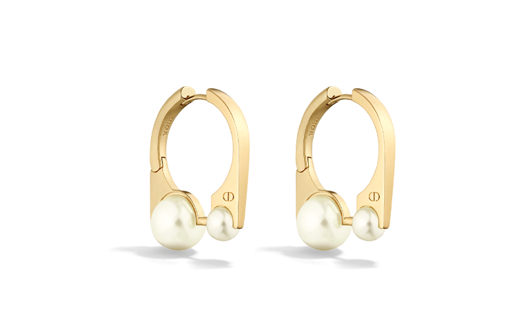 DIOR Resin, Pearl, Metal Earrings Women's Gold