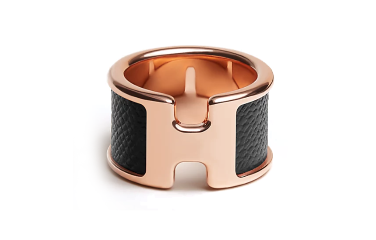 HERMES HERMES Olympe Metal Rings Unisex Rose Gold