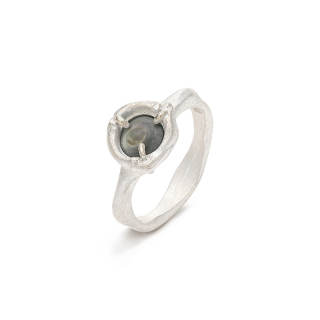 Empress 47 Cermin 925 Sterling Silver Obsidian Butterfly Ring Unisex