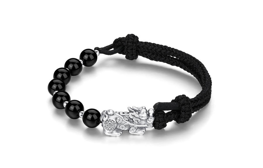 SEVEN COOK 999 Fine Silver Bracelets Men's Black, Box