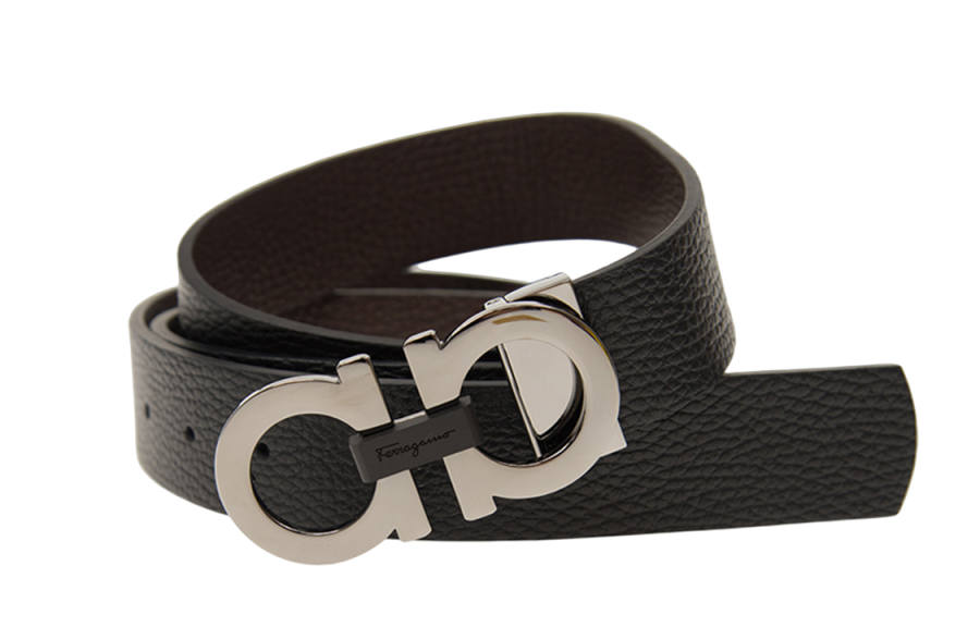 Ferragamo FERRAGAMO Cow Leather Belts Men's Black 3.5cm