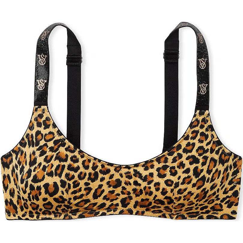 Victoria's Secret Very Sexy Shine Strap Scoop Bralette/Leopard Bra Women's Leopard Print