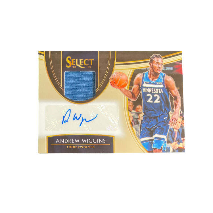 PANINI 2018 19 Timberwolves, Andrew Wiggins, 'Jabba The Hutt', Blue Jersey, Autographed Card