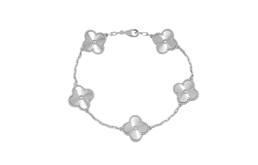 Van Cleef & Arpels Alhambra 18K Gold Bracelets Unisex White Gold