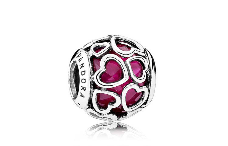 Pandora 925 Sterling Silver Charms & Pendants Women's Cherry Red
