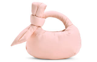 CHARLES&KEITH PU, Textile Mixture Cream Puff Bag Handbag Small Women's Pink/Black Oat